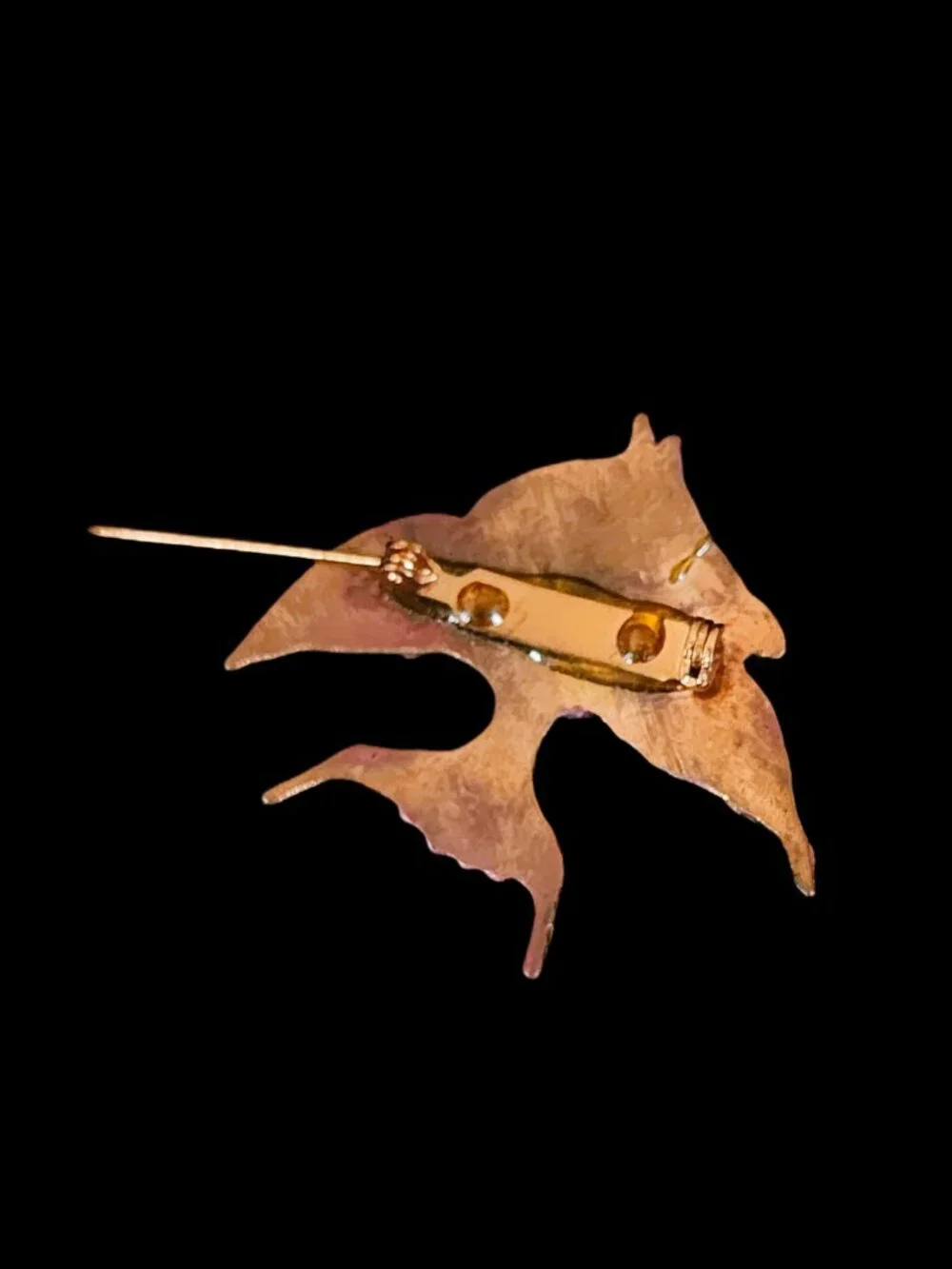 VTG 1980s Mid Century Style Enamel on Copper Fish Brooch Pin 1.75